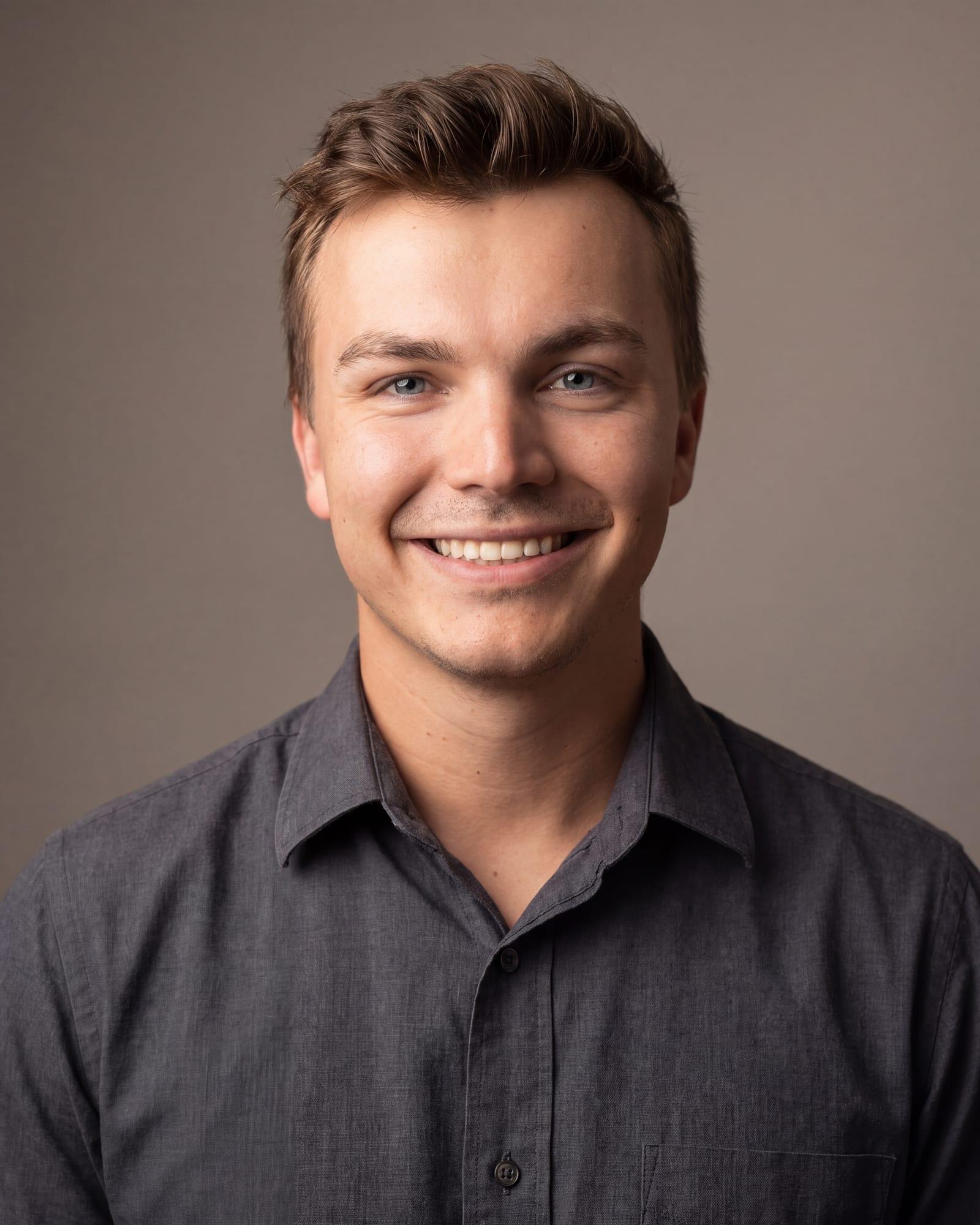Portrait of Jake Dickinson, project designer at Frusterio Design