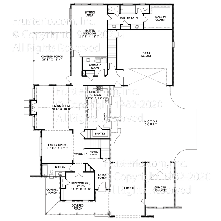 Portico House Plan First Floor Plan