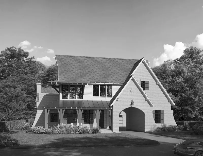 Portico house plan exterior