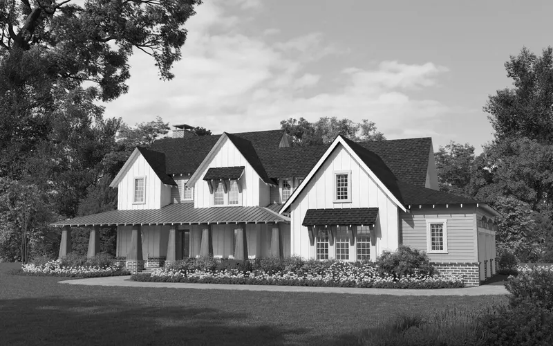 Trace house plan exterior